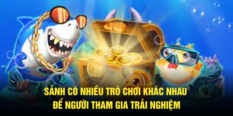 Sảnh có nhiều sản phẩm khác nhau để người tham gia trải nghiệm